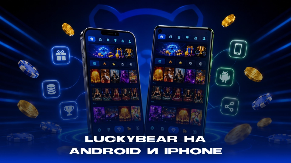 LuckyBear на iPhone — вход через мобильную версию сайта